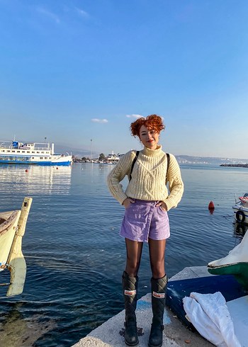 Milla dik yaka Örgü Kazak - Görsel 4