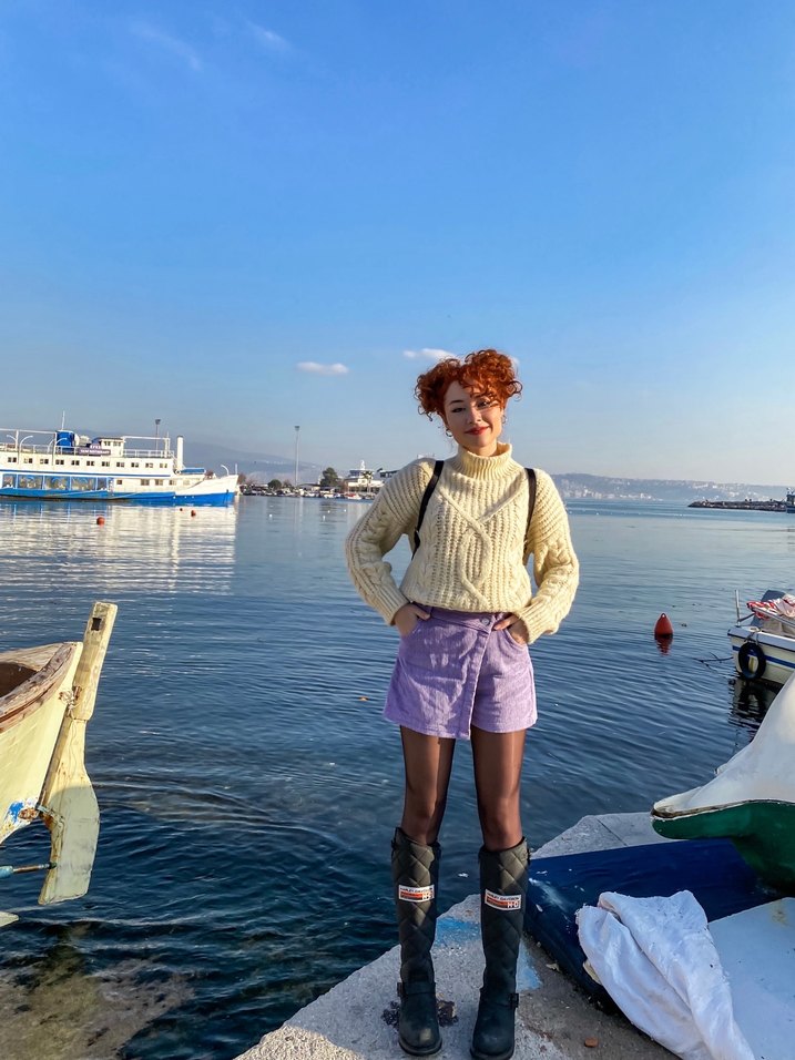 Milla dik yaka Örgü Kazak - Görsel 4