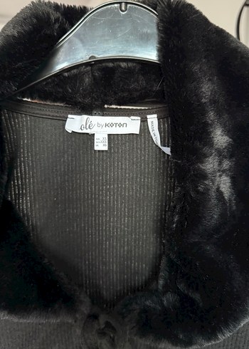 Koton yakası Kürklü ceket - Görsel 3