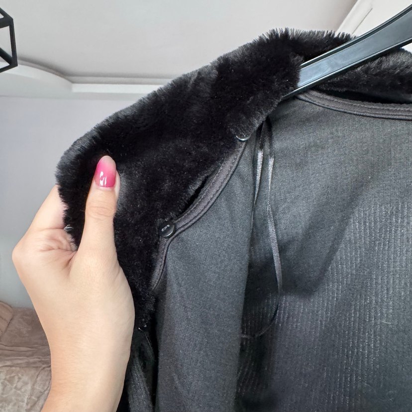 Koton yakası Kürklü ceket - Görsel 2