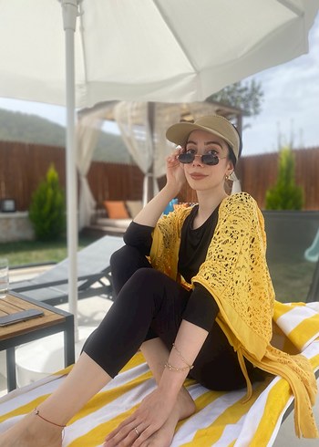 Bohem Tarz Uzun Kollu Mini Bağlama Desenli Mayo haşema - Görsel 2