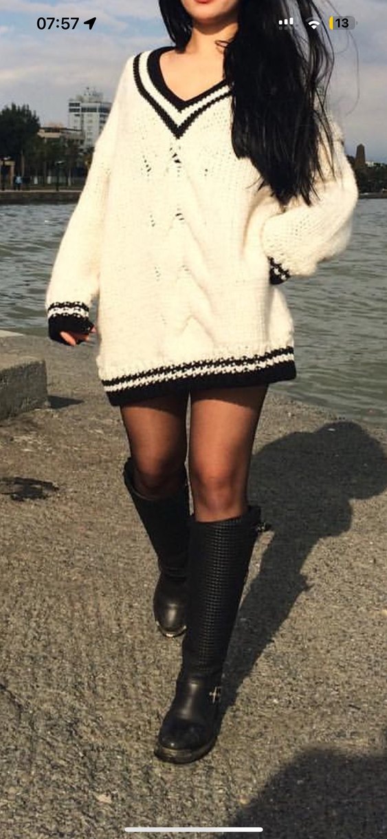 Zara örgü Kazak elbise - Görsel 2