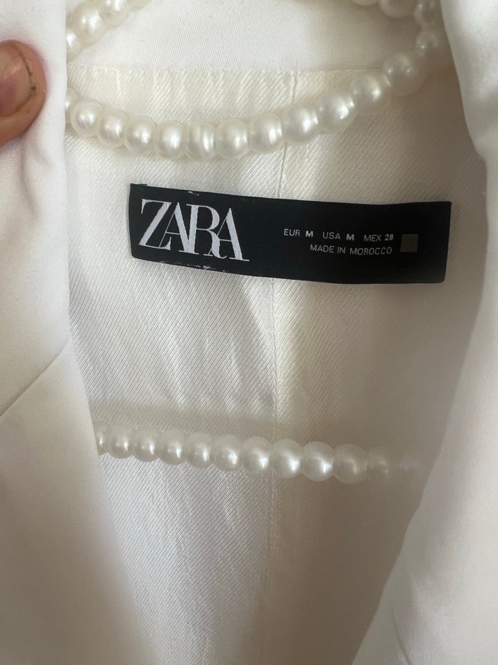 Zara Beyaz Kolsuz blazer elbise - Görsel 3