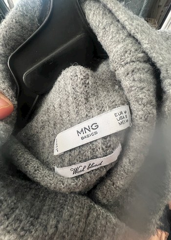 Gri Boğazlı Örme Kadın Kazak elbise - Görsel 2