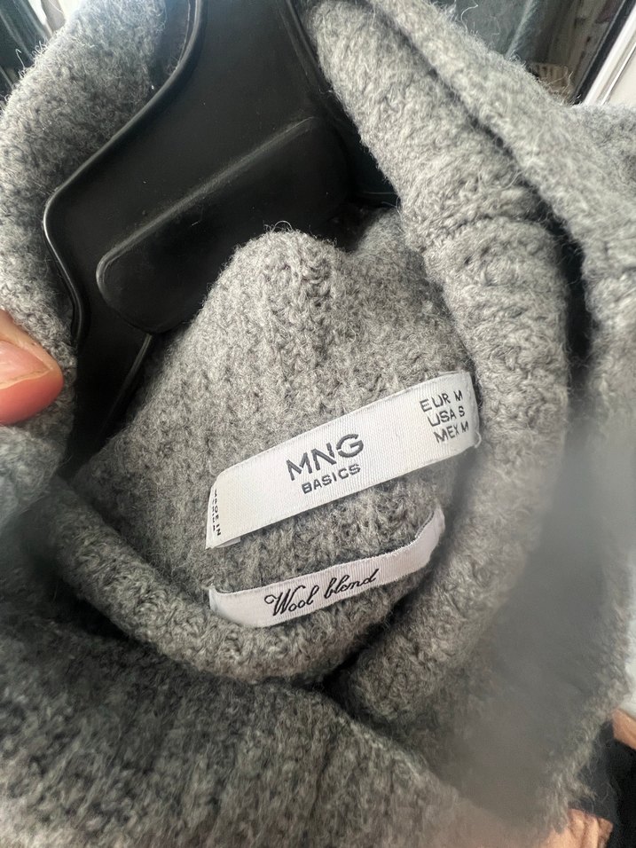 Gri Boğazlı Örme Kadın Kazak elbise - Görsel 2