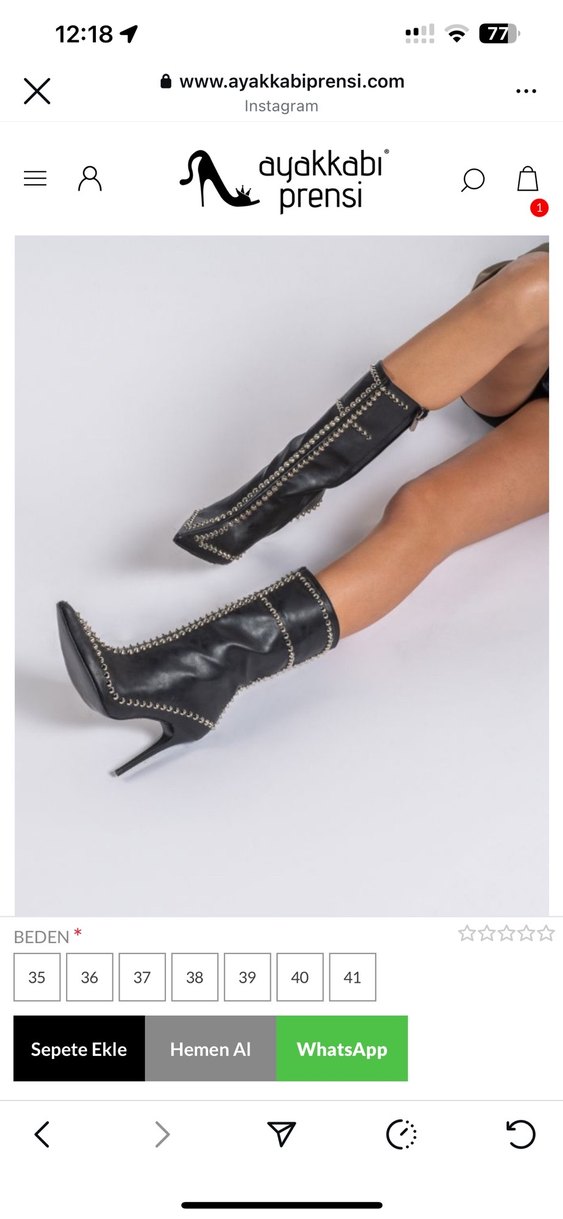 Ayakkabı prensi Sivri Burunlu Siyah Deri Çizme - Görsel 4