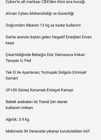 0 - 13 kg Beden CYBEX CBX ATON Ana Kucağı (comfy grey)