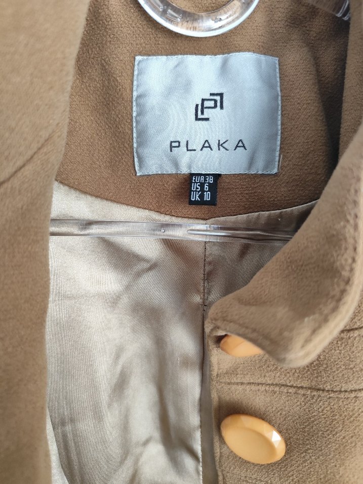 Düğmeli Bej Süet Uzun Kadın Kaban - Görsel 3