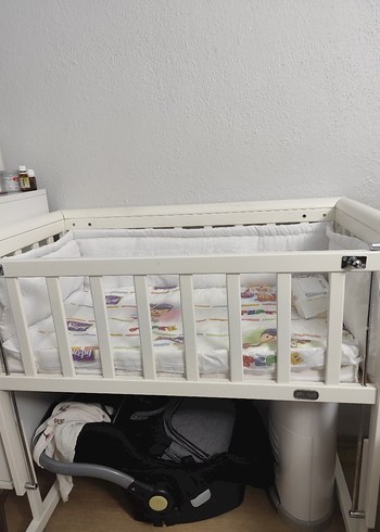 Beyaz Bebek Beşiği ve Sepeti - Görsel 2