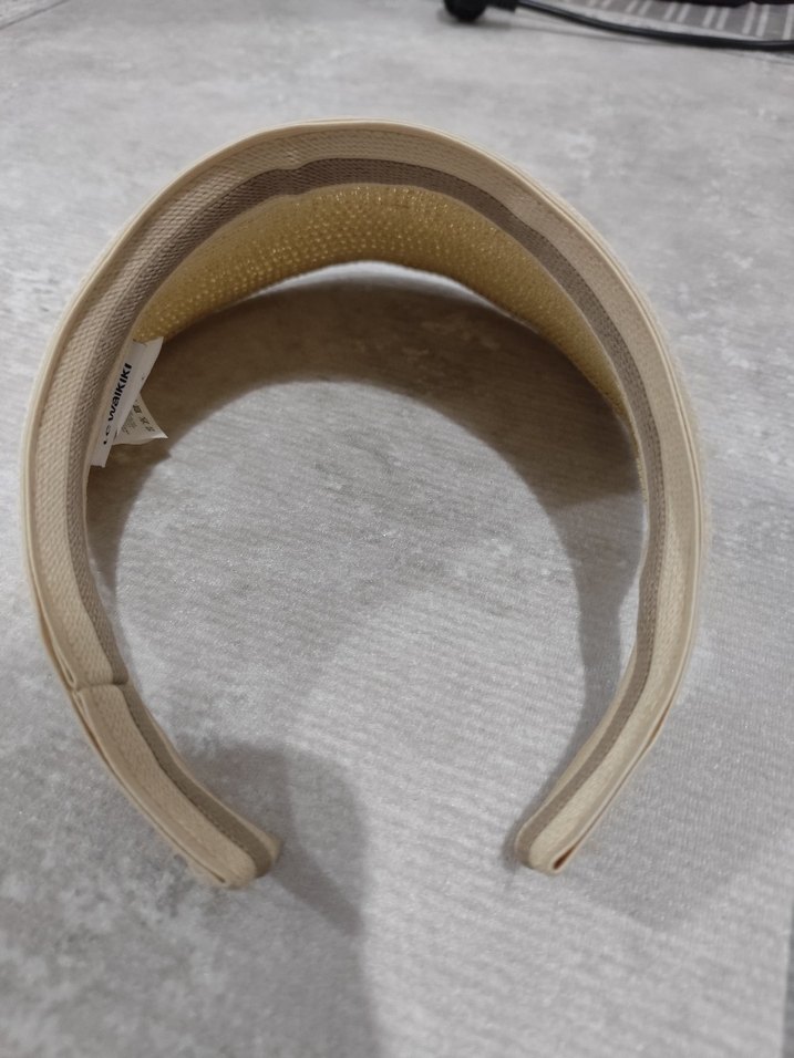 Bej Pliseli Kadın Güneşlik Şapka - Görsel 3