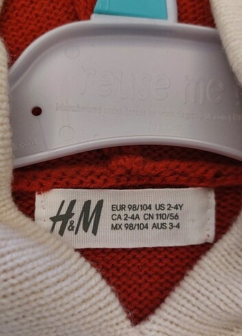 24-36 Ay Beden kırmızı Renk H&M bebek yılbaşı kazağı