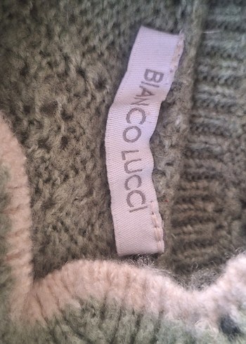 Bianco Lucci yeşil Örgü Bohem Kadın Kazak - Görsel 3