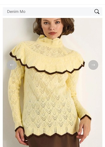 Bianco Lucci yeşil Örgü Bohem Kadın Kazak - Görsel 5