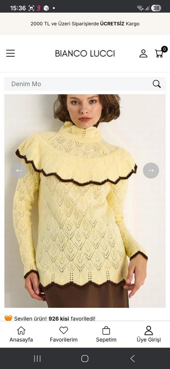 Bianco Lucci yeşil Örgü Bohem Kadın Kazak - Görsel 5