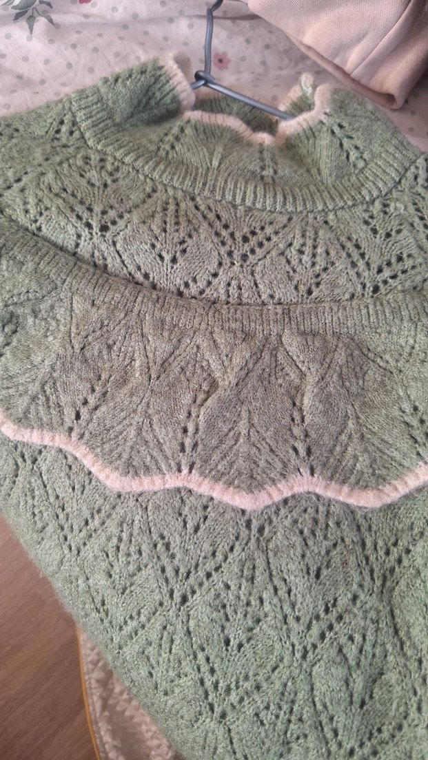 Bianco Lucci yeşil Örgü Bohem Kadın Kazak - Görsel 4