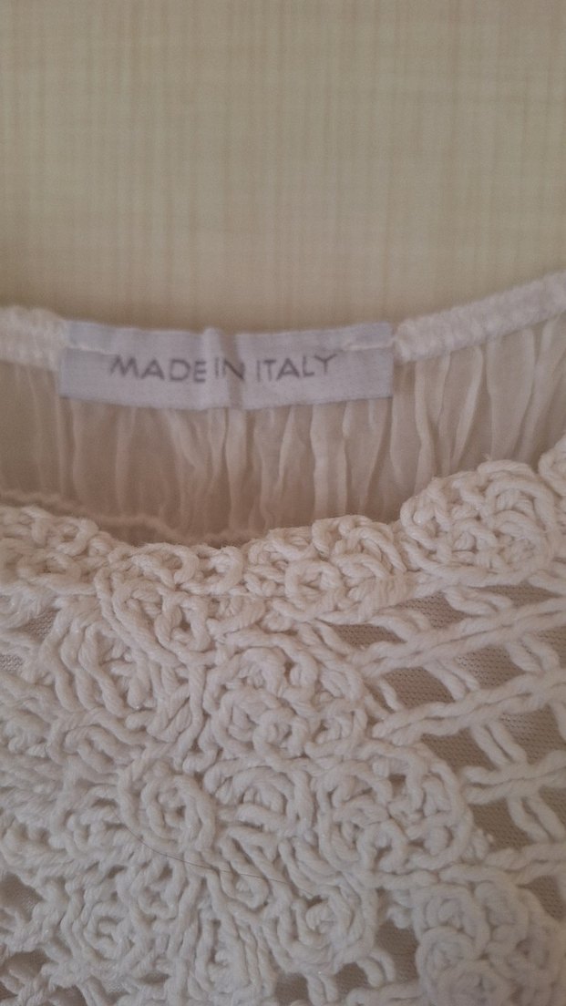 Bohem Beyaz Midi elbise , Italyan - Görsel 4