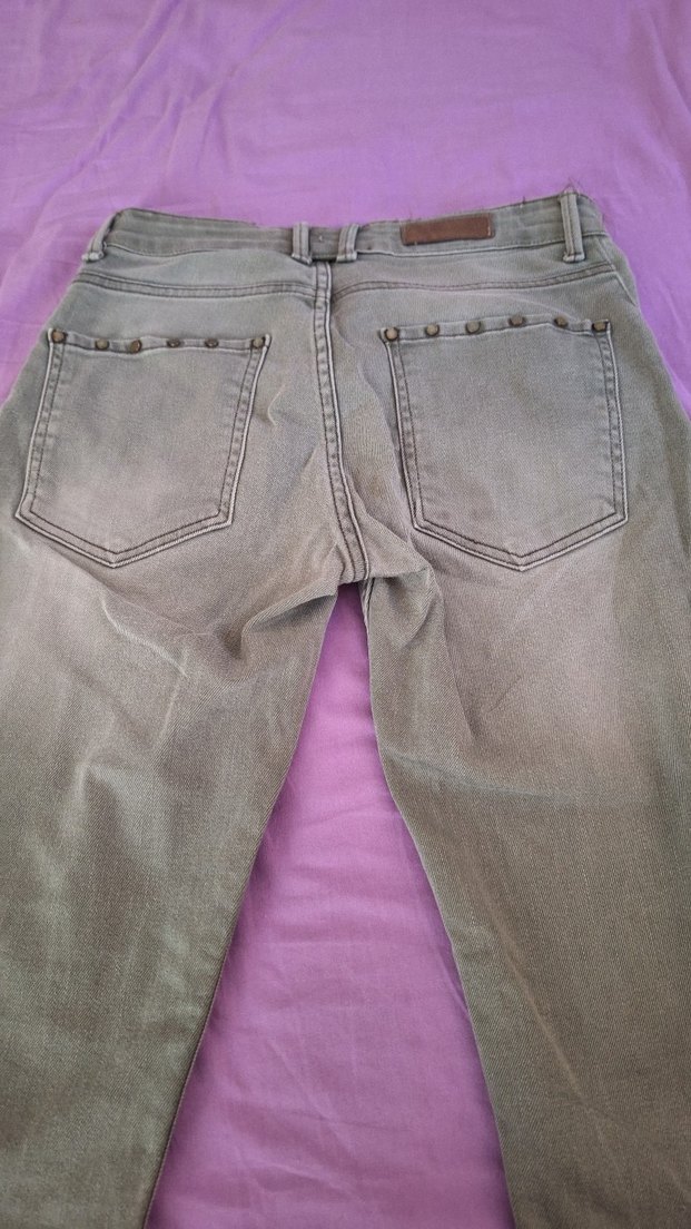 Yesil Loose Fit Midi Kadın Kot Pantolon - Görsel 3