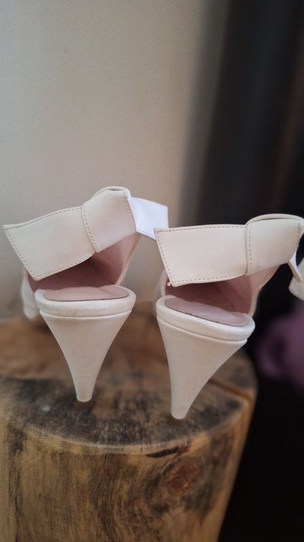 Bej Stiletto Topuklu Kadın Abiye Ayakkabı (kırık beyaz) - Görsel 2