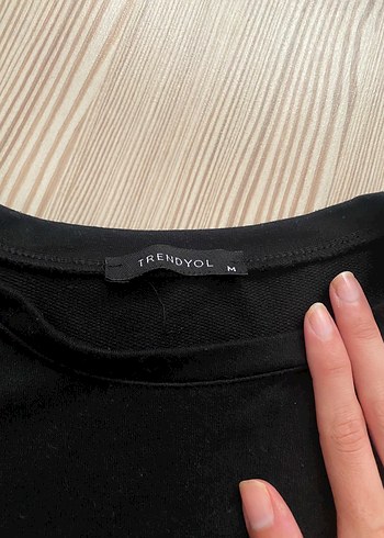 m Beden siyah Renk Siyah Kısa Kesim Rahat Sweatshirt