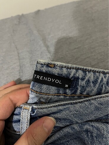s Beden mavi Renk Trendyolmilla açık mavi yüksek bel crop straight jeans