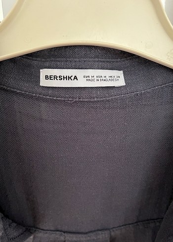 Gri Keten Düğmeli Kadın Gömlek
