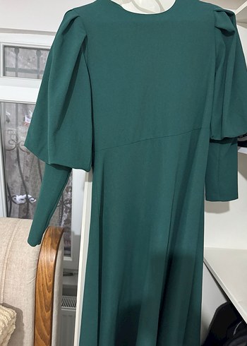 Yeşil Uzun Salaş Kadın Elbise - Görsel 3