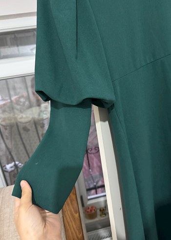 Yeşil Uzun Salaş Kadın Elbise - Görsel 4