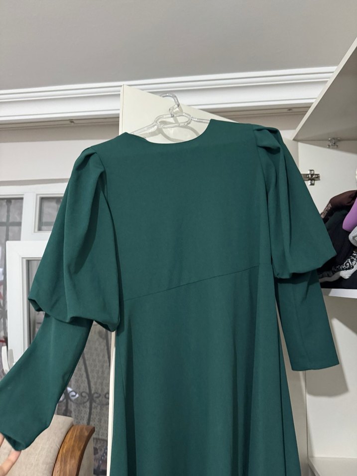 Yeşil Uzun Salaş Kadın Elbise - Görsel 2