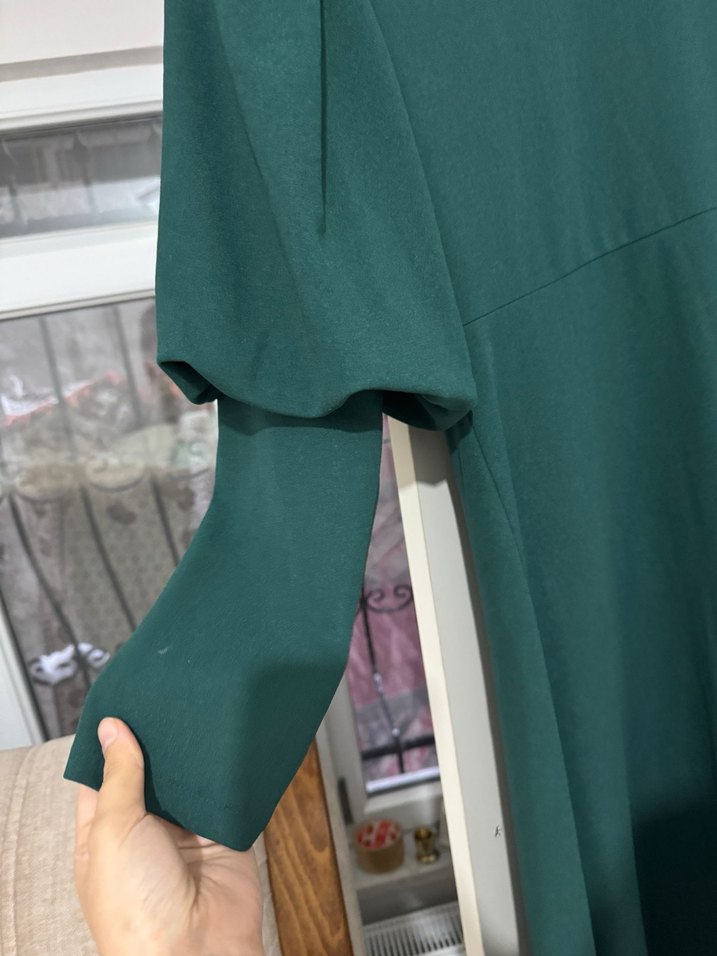 Yeşil Uzun Salaş Kadın Elbise - Görsel 4