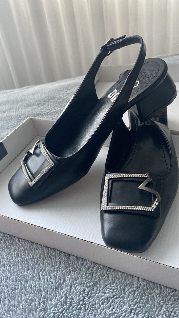 Tokalı Siyah Kadın Topuklu Akşam Ayakkabısı - Görsel 2