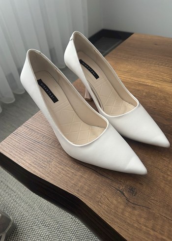 Kadın Beyaz Stiletto Topuklu Ayakkabı - Görsel 6