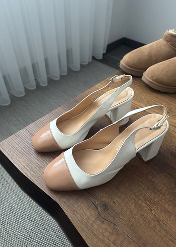 Bej Tokalı Kadın Klasik Topuklu Ayakkabı - Görsel 5