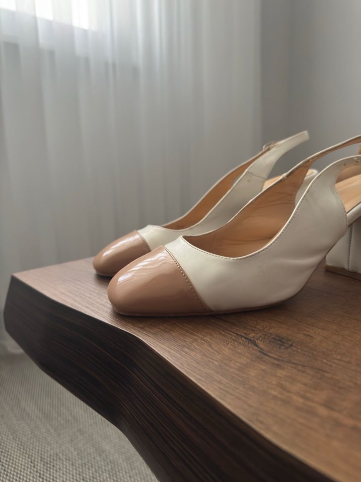 Bej Tokalı Kadın Klasik Topuklu Ayakkabı - Görsel 3