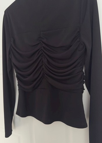 Manuka Kadın Siyah Pilili Uzun Kollu Bluz - Görsel 4