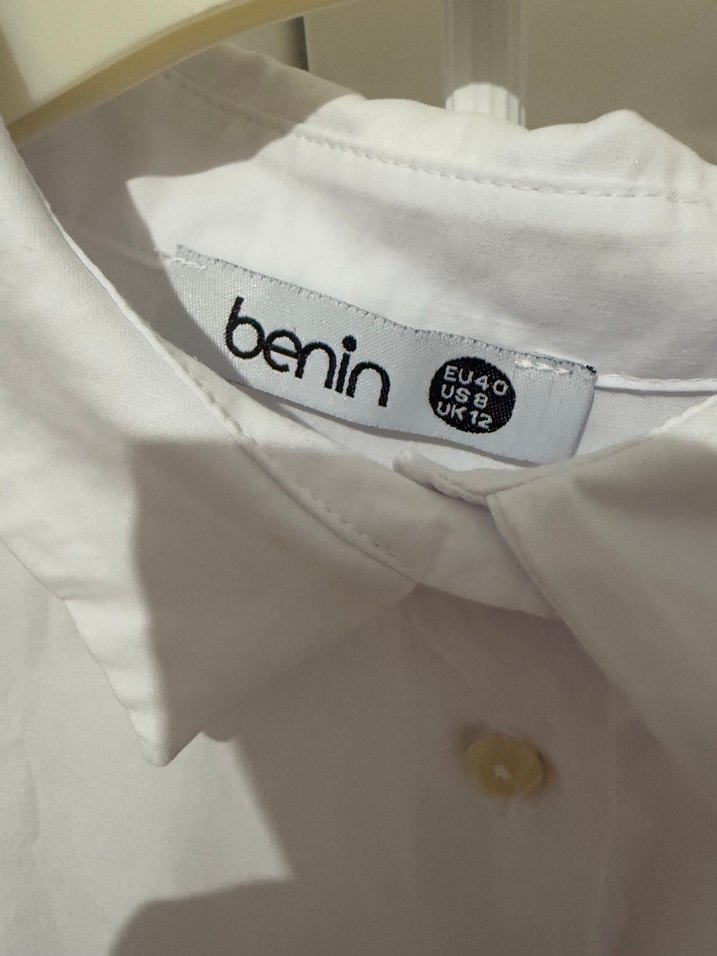 Düğmeli Beyaz Kadın Gömlek - Görsel 3