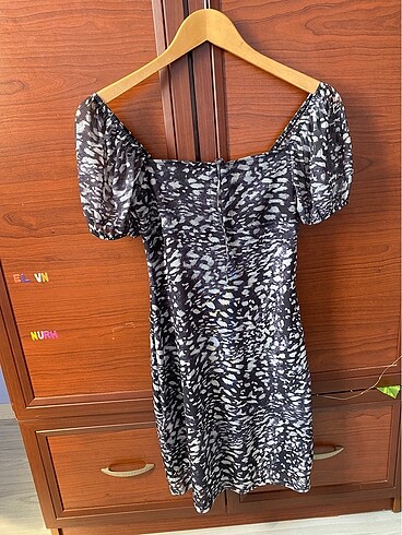 xs Beden Trendyolmilla elbise siyah leopar desen