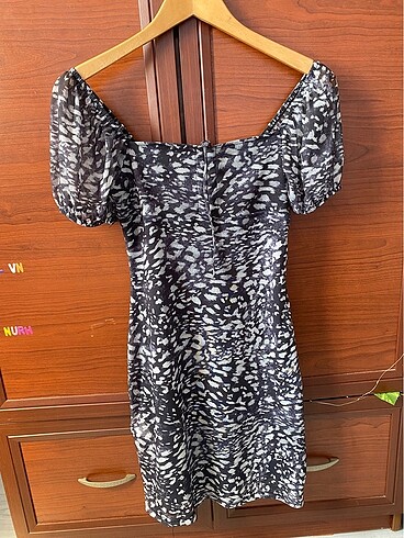 Trendyolmilla elbise siyah leopar desen