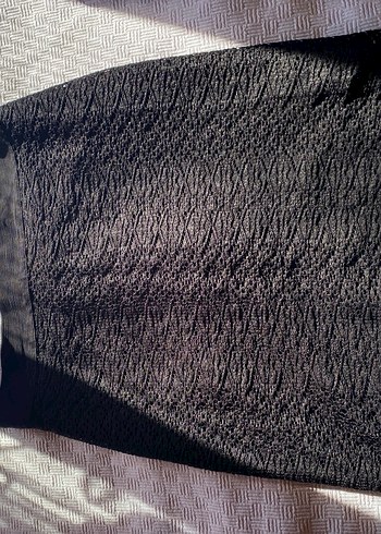 Siyah Örgü Mini Etek - Görsel 4