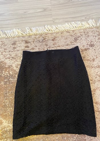 Siyah Örgü Mini Etek - Görsel 5