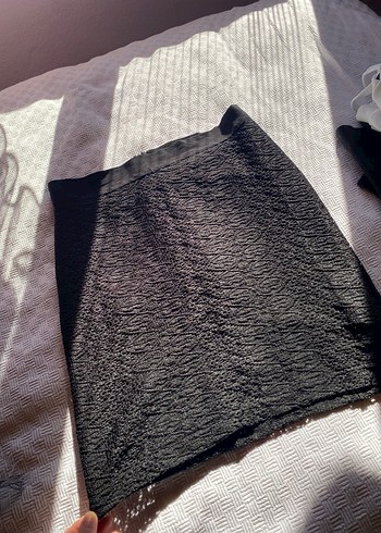 Siyah Örgü Mini Etek - Görsel 2