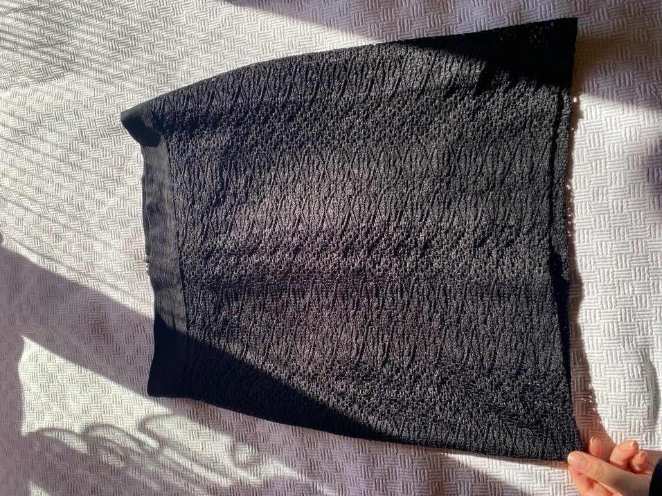 Siyah Örgü Mini Etek - Görsel 4