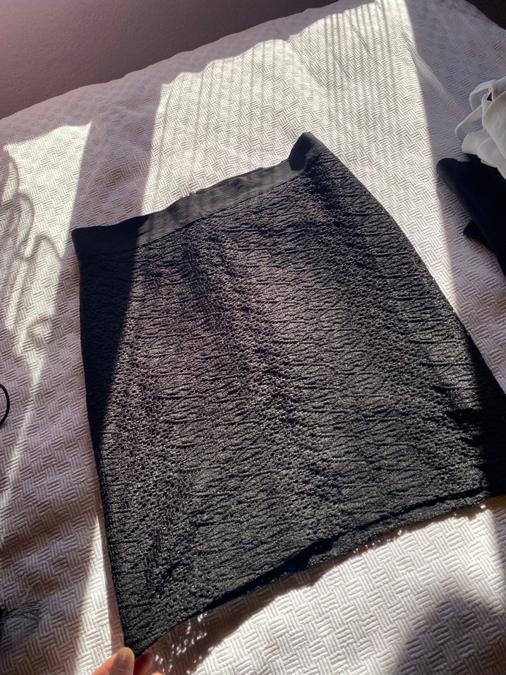 Siyah Örgü Mini Etek - Görsel 2