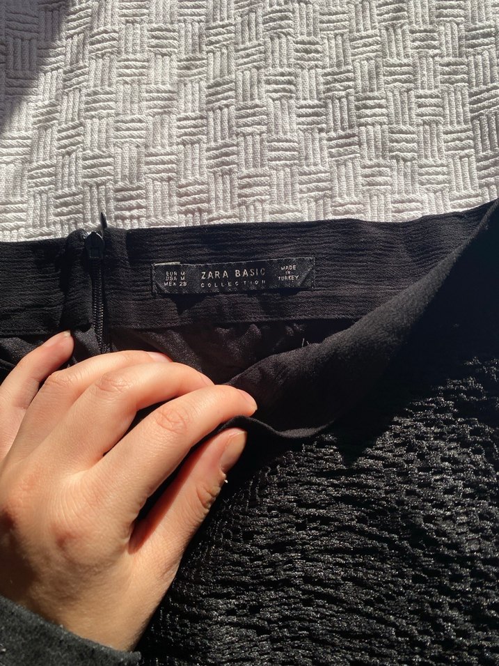 Siyah Örgü Mini Etek - Görsel 3