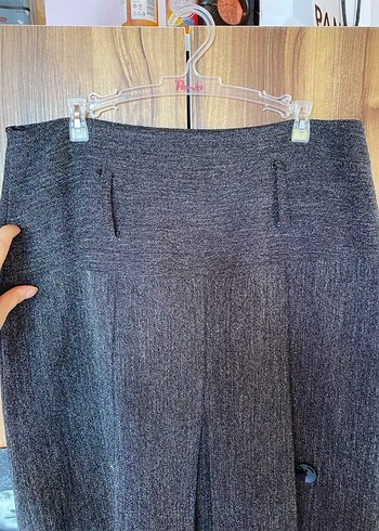 Gri düğme detaylı etek - Görsel 6