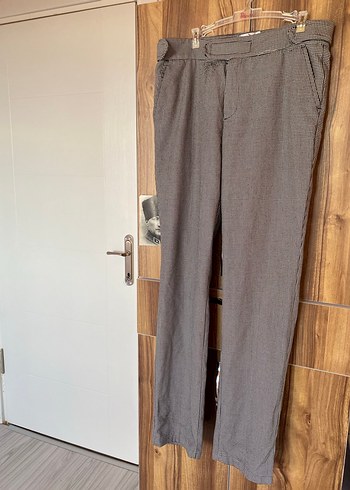 Cırtlı Gri havuç kumaş Pantolonu - Görsel 3