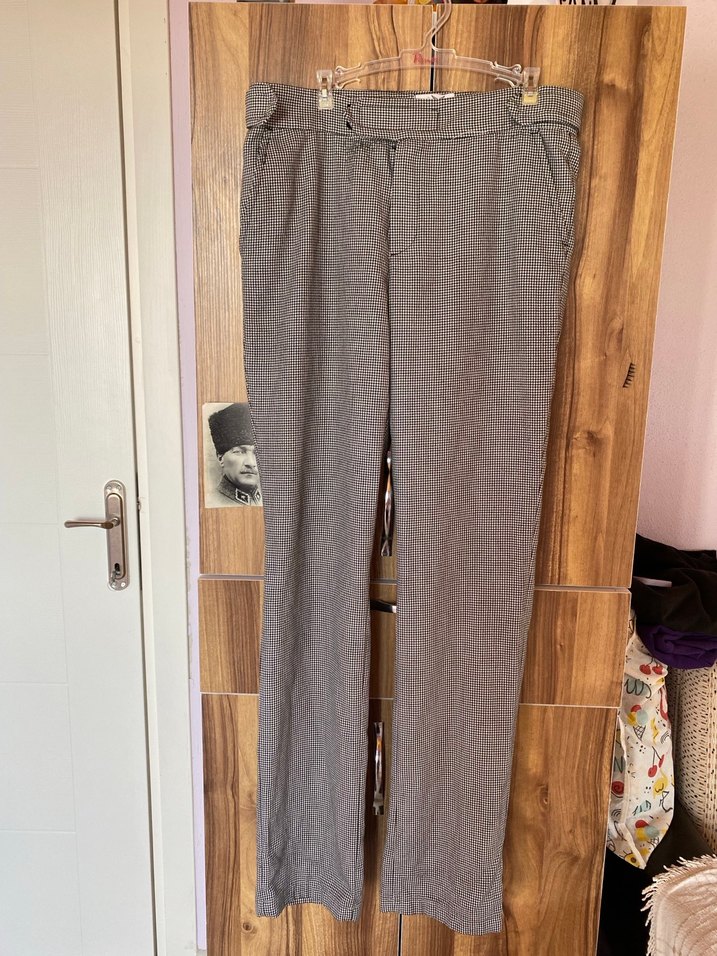 Cırtlı Gri havuç kumaş Pantolonu - Görsel 2