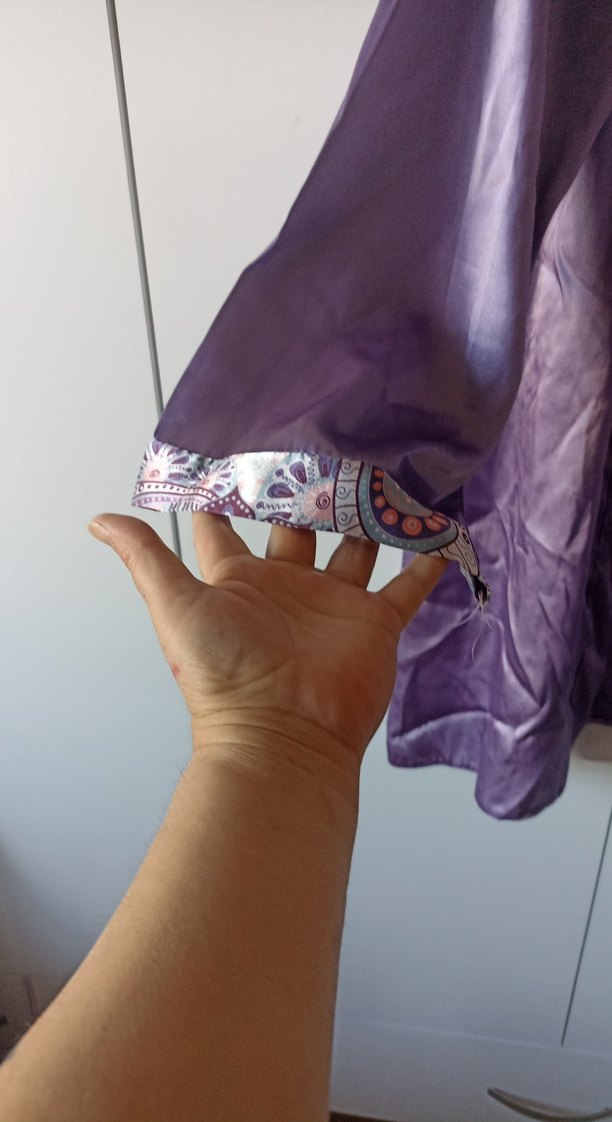 Parlak Mor Midi Kadın Sabahlık - Görsel 2