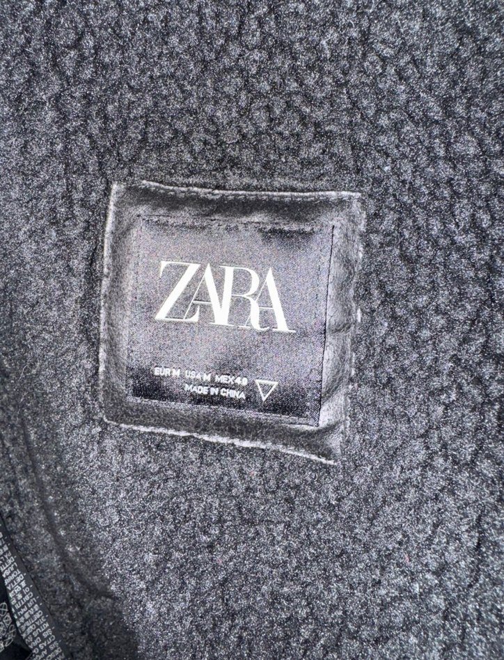 Erkek Siyah Zara Kürklü Deri Biker Ceket - Görsel 2