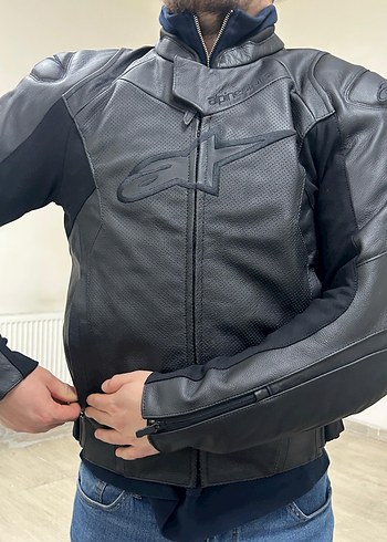 Alpinestars Faster V2 Siyah Deri Motosiklet Montu - Görsel 8