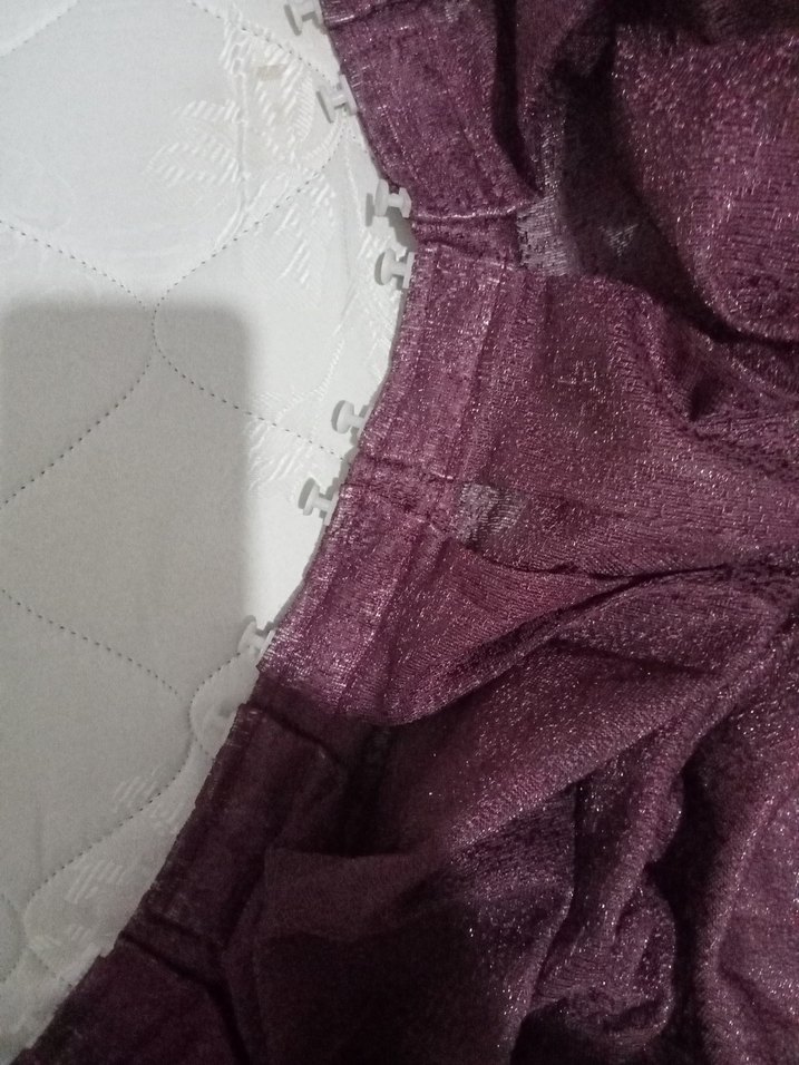 Bordo Düz Desen fon perde 90 cm en 232 cm boy ikili fiyat - Görsel 3